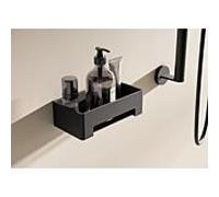 Hewi panier de Hewi 900.03.00160CV droit, Halter thermolaqué, noir mat profond, insert noir
