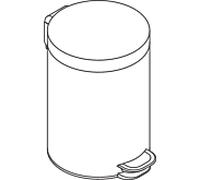 Hewi poubelle 950.05.31501 d= 205x295x266mm, 5 l, revêtement noir mat