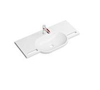 Hewi set de lavabo en fonte minérale 950.19.00884 avec mitigeur lavabo , umbra, avec trou pour robinetterie, sans trop-plein, blanc