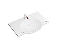 Hewi set de lavabo en fonte minérale 950.19.01584 85x55cm, blanc , avec mitigeur lavabo , umbra