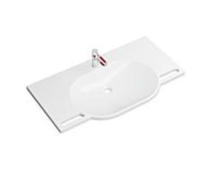 Hewi set de lavabo en fonte minérale 950.19.01998 100x55cm, avec mitigeur lavabo , blanc signal