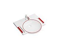 Hewi set de lavabo en fonte minérale 950.19.02584 60x55cm, avec trou pour robinetterie, sans trop-plein, umbra