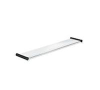 Hewi System 162 étagère 162.03.11560DC 600 x 122 mm, Halter acier inoxydable thermolaqué noir mat, plaque de verre