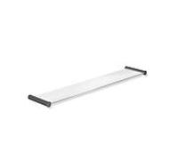 Hewi System 162 étagère 162.03.11560SC 600 x 122 mm, Halter acier inoxydable revêtu par poudre gris foncé perle mica mat profond, plaque de verre