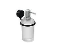 Hewi System 815 Seifenspender 815.06.11065DC 83x167x113mm, verre cristal dépoli, avec Halter , noir mat
