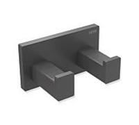 Hewi System 900 Q crochet double 900Q90.00260SC revêtement en poudre gris foncé nacré mica mat profond, en acier inoxydable, 75x40x44mm