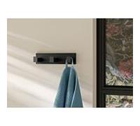 Hewi System 900 Q Patère 900Q90.00360DC acier inoxydable, thermolaqué noir profond mat, 155x40x44 mm