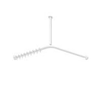 Hewi Tringle à rideaux système 900 900.34.10460DX 1487 x 1487 mm, 28 anneaux de rideau, acier inoxydable thermolaqué blanc deep matt
