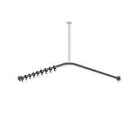 Hewi System 900 tringle à rideaux 900.34.10360SC 1187 x 1187 mm, 24 anneaux de rideau, acier inoxydable thermolaqué gris foncé, perle mica profond mat