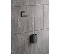 Hewi système 900 WC - garniture de toilette 900.20.00060SC en acier inoxydable, revêtement par poudre, gris foncé, mica perlé mat profond, d = 89 mm, 400x108 mm