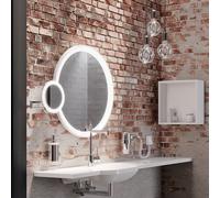 Hewi Universal Miroir cosmétique avec éclairage, grossissement x 5, 950.01.26040,