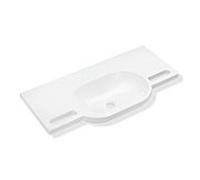 Hewi vasque en fonte minérale 950.11.200 85 x 41,5 cm, sans trou pour robinet ni trop-plein, blanc