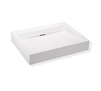 Hewi vasque en fonte minérale 950.11.300 60 x 45 cm, sans trou pour robinet ni trop-plein, blanc