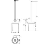 HEWI WC-Bürstengarnitur System 815 schwarz matt, Toilettenbürste mit Halterung