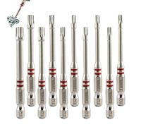 Hex Drill Bit Set, 10 Piece 65mm S2 Steel Magnetic Driver Bits