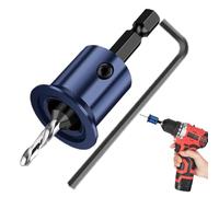 Hex Shank Countersink Drill Bit | Alloy +, 59g | 2-in-1 Adjustable Depth Woodworking Bit | 82° Chamfer With Stopper, M2 Pilot B́it, 1/4" Hex + Ĥex Wrench