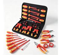 Hexace Ensemble d'outils électriques isolés VDE 13 pièces 1000 V avec pince, tournevis, ruban VDE et testeur de tension pour réparation domestique et industrielle
