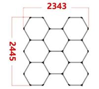 Hexagon Waben LED : Luminaire de garage - Plafonnier à 8 points de fixation - Module tubulaire de 0,45 m - 2000 lm - 220-240V - Blanc froid 6500K