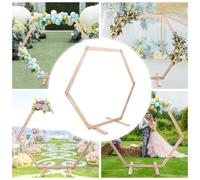 Hexagonal bois arc support de fond avec la décoration de base solide pour la fête de mariage jardin