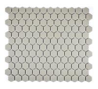 Hexagonal hexagonal carreaux de mosaïque céramique mini gris clair non émaillé antidérapant sol mosaïque bac à douche -