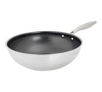 HEXAPRO Wok Ø24 cm 3PLY Acier Inox Anti-adhésif Sans PFAS