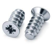 HEXATON Vis Euro de fixation - 6 x 9,5 mm - Lot de 10 - Tête Fraisée Pozidriv - Acier Galvanisé Blanc