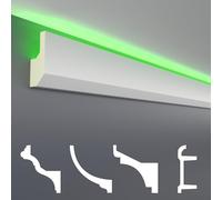 HEXIM LED Stucco Profils paquets d'économies - Éclairage indirect avec des bandes de plafond en PU, spot d'angle décoratif léger et opaque (30m LED-7) à l'intérieur