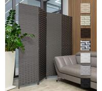 HEXIM Séparateur d'Espace 180x180 cm - Paravent pliable 4 pans - Écran de confidentialité pour terrasse et jardin, autonome (LR189-noir blanc à pois)