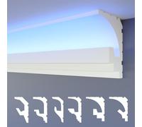 HEXIMO LED moulures 2en1, éclairage indirect moulures de plafond XPS Styropor moulures murales profil corniche lumineuse (échantillon HLED 5)