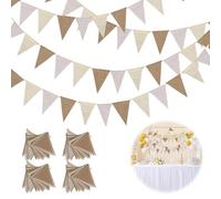 Hexizexi 48 Pièces Guirlande Fanion Brun et Beige 16M