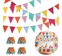 Hexizexi 48 Pièces Guirlande Fanion Couleur 16M Fanion pour Anniversaire Mariage Fête Décoration de Jardin（Bleu、Vert、Jaune、Orange、Rouge、Violet）