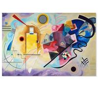 Hexoa Tableau célèbre Kandinsky Jaune, Rouge, Bleu - Made in France - Tableau Verre Acrylique 90x60