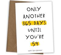 Hey Chimp Carte d'anniversaire 58 ans pour homme et femme - Only Another 365 Days Until You're 159,9 cm Celebrate Turning 58 Years Old and being Age 58