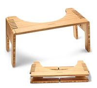 Hey Nature HOCA Tabouret Toilette Pliant en Bois Bambou, Marche Pied Pliable WC Contre hémorroïdes, Constipation, intestin Irritable. Rehausseur Toilette Adulte pour des selles Plus saines