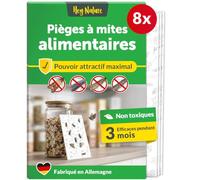 Hey Nature Pièges Anti-Mites Alimentaires, 12 Pièces, sans Insecticide | Effet d’attraction maximal pour détecter l’infestation, pièges de surveillance contre les mites alimentaires