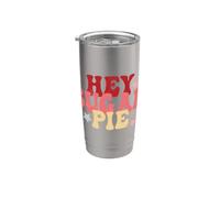 Hey Sugar Pie Typographie rétro Motif cœurs et étoiles Gobelet isotherme en acier inoxydable double paroi