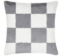 Heya Home Cozee Housse de Coussin en Fausse Fourrure à Carreaux