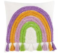 Heya Home Housse de Coussin à Pompons Arc-en-Ciel