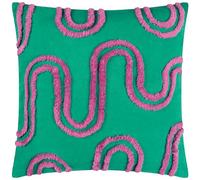 Heya Home - Housse de Coussin Archie (45 cm x 45 cm) (Turquoise Vif/Violet)