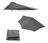 HEYBB parasol demi lune,deParasol De Jardin Exterieur,Demi Parasol Balcon Appartement, Parasol Demi Lune 2m,Demi Parasol Pour Balcon,2.7m Parasol De Terrasse,Jardin Party(Auvent Uniquement) (Gris)