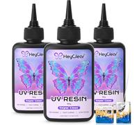 HeyClear 300g Kit Résine UV- Resine Epoxy Colle UV Transparente, Dure, Faible Odeur, Durcissement Rapide, Pour la fabrication de Bijoux, Créations DIY, Revêtement et Art