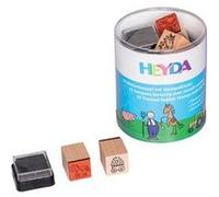 HEYDA Kit de tampons à motif 'chevaux & ferme', boîte ronde G