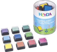 Heyda Tampons encreurs Rainbow – Lot de 10 – Loisir créatif – Boîte transparente
