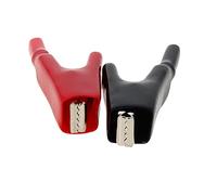 Heyiarbeit Lot de 2 pinces crocodiles isolées robustes 50 A pour voiture, véhicule, bateau, rouge et noir