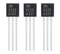 HeyNana Lot de 50 transistors NPN 2N2222, 600 mA 40 V TO-92, pour applications de commutation et amplificateur