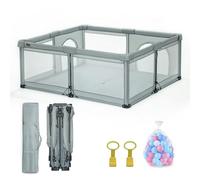 Heyo.Ja Parc pliable pour bébé, pop-up, portable, avec filet, montage et pliage rapides, grille de sécurité pour l'intérieur et l'extérieur, 127 x 127 x 67 cm