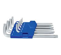 Heytec 50813488280 Tournevis Torx coudés, Argent/noir/bleu, Set de 9 Pièces
