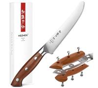 HEZHEN 15 cm Couteaux à Fromage en Geman en Acier 1.4116, Couteau Dentelé | Full Tang Manche,Couper le Fromage Beurre, Couteau petit Déjeuner Snack, pour Tartiner le Fromage, Pâtes à Tartiner Étaler
