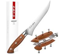 HEZHEN 18,5 cm Couteaux à Filet, Professionnelle Couteau à Désosser | Geman en Acier 1.4116,Manche en Redwood,Lame Légèrement Flexible,pour Désarêter Découper la Viande de Poisson Volaille
