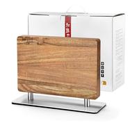 HEZHEN Bloc de Couteaux Magnétique, Porte-couteau en Bois D'Acacia | Support Magnétique à Double Face,Base Antidérapant en Acier Inoxydable,Organisateur Rangement pour Couteaux